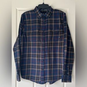 Vans Flannel Blue Brown Plaid Long Sleeve Shirt